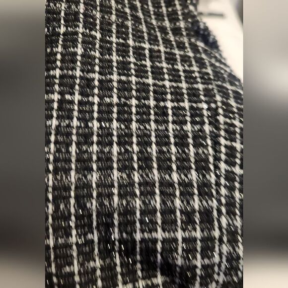 Sanctuary Johnnie Plaid Blazer Tweed Black Gray w/silver threads Size Small - Picture 3 of 11